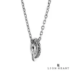 ライオンハート ラウンド タテガミ ダブルリング ネックレス サージカルステンレス316L シルバー 金属アレルギー対応 メンズ ブランド LION HEART