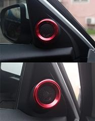 【数量限定】FC1 10代目 CIVIC FK7 パーツ 内装 インテリアパネル 鏡面ステンレス FK8 2P ドアスピーカーリング カバー 2017年9月～【レッド】 デコレーション スピーカーリング オーディオ Aスピーカーリング CIVIC-YXQR シ