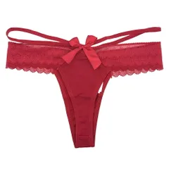 Tバック レディース  バックリボン サイドストリング 腰ゴム紐 レース セクシー ストレッチ かわいい おしゃれ インナー 下着 黒 白 赤 青 S M L rt-021