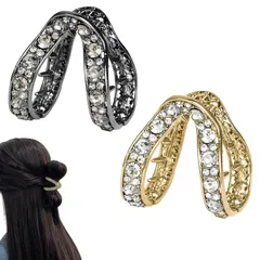 【数量限定】通勤 軽量 可愛い 記念日 おしゃれ 韓国 髪飾り 母の日 しっかりとまる ヘアピン ラインストーン 感謝祭 ヘアクロー (2個セット) ポニーテールクリップ ヘアアクセサリー 小さめ ヘアクリップ ZHEJIA