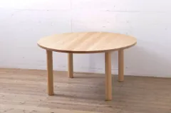★事前問合せ必須★ ヤクモ家具製作所 ダイニングテーブル 中古 美品 短期展示品 ラウンドテーブル Type A オーク材 ナチュラル 優しい 2人掛け 4人掛け 食卓 丸テーブル 店舗什器 リペア+発送まで3週間前後 R-066651