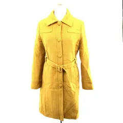 ビームス×ハリスツイード★ピュアウール/ロング丈ステンカラーコート/アウター【Women's size-M/黄色】 Ray BEAMS/×HARRIS TWEED◆BA975L