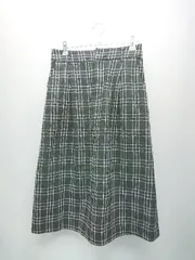 ◇ LA MARINE FRANCAISE チェック フロントホック ベルトループ ロング丈 タイト スカート サイズ0 ブラック レディース E  【1307260021776】