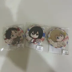 進撃の巨人 アルミン・アルレルト(アルミン) エレン・イェーガー(エレン) ミカサ・アッカーマン(ミカサ) くじ 缶バッジ バッジ