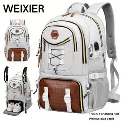 WEIXIER 新作 多機能メンズファッションバックパック ショートトリップ用 ビジネスラゲージポケット付き