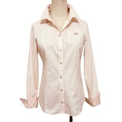 中古 バーバリーブルーレーベル BURBERRY BLUELABEL 長袖 シャツブラウス クリーニング済み ライトピンク レディース サイズ38