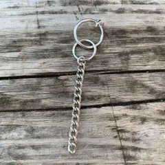 片耳イヤリング チタンポスト フープチェーンイヤリング メンズ レディース