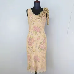 MAITRESSE　9号　ノースリーブ　ミディ丈 ドレス　花柄　日本製　メトリーゼ