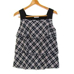 ニューヨーカー ノースリーブカットソー ティアード シャツ トップス レディース Mサイズ ネイビー系 NEWYORKER 【中古】