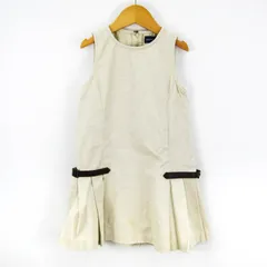 ラルフローレン ノースリーブワンピース 無地 プリーツスカート 背面ファスナー  キッズ 女の子用 110/56サイズ ベージュ RALPH LAUREN 【中古】