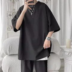Tシャツ 半袖Tシャツ メンズ 半袖 クルーネック カットソー トップス 無地 通気性 快適 軽量 薄手 涼しい 肌触り シンプル カジュアルqyfs403