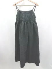 ◇ ⊂ FREAK'S STORE フクレジャガード キャミワンピ ノースリーブ ロング ワンピース サイズフリー ブラック レディース E  【1506190004693】