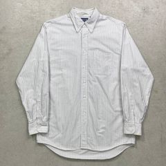 90年代 LANDS'END ランズエンド ストライプシャツ オックスフォードシャツ メンズL相当 