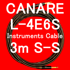 CANARE L-4E6S Instruments Cable w/ Neutrik Gold Plated TS Plug SS 3m