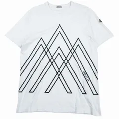 MONCLER モンクレール MAGLIA T-SHIRT G20918C00009 シリコンロゴ クルーネック半袖Tシャツ ホワイトサイズL メンズ 【中古】