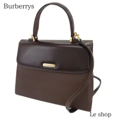 Burberrys バーバリーズ ノバチェック ハンドバッグ 2WAY ショルダー付 レザー ブラウン系 ヴィンテージ 中古