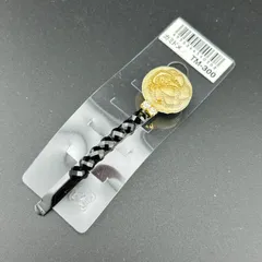 【新品】ヘアアクセサリー 1本セット ゴールド×ブラック×ホワイト 花 可愛い ヘアピン◆