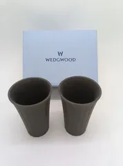 ◎I363 WEDG WOOD ウェッジウッド　ナイト＆デイ　ビアマグ２個セット　ブラック（ｍ.ｆ）