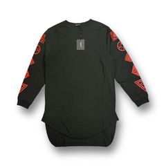 未使用品 Marcelo Burlon スリーブプリント ラウンドヘム カットソー ロングスリーブ Tシャツ マルセロバーロン  ブラック S  45244A3