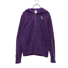 adidas ジップアップ プリント スウェット パーカー M パープル アディダス 裏起毛 フーディー 古着卸 アメリカ仕入 a510-5048