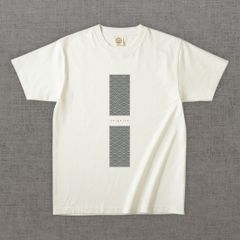 和柄Tシャツ　青海波 -墨・角-