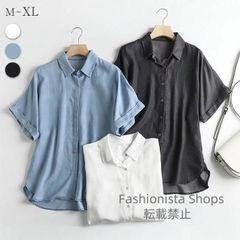 【新品未使用】デニムシャツ 半袖 レディース ス チュニック ウエスタンシャツ ブラウス ダンガリーシャツ シャツ ブラウス 柔らかい ス デニム 薄手 fvcp133