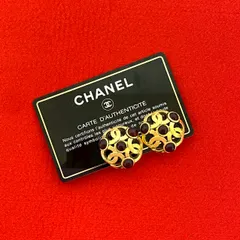 極 美品 希少品 コメあり 25 CHANEL シャネル ヴィンテージ グリポア イヤリング イヤーカフ アクセサリー ゴールド レッド 85162