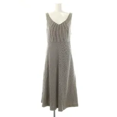 ストロベリーフィールズ STRAWBERRY-FIELDS 千鳥柄 ジャンパースカート ロング 2 黒 ライトベージュ /HK ■OS