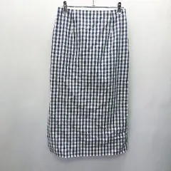 ◇ IENA チェック柄 カジュアル バックスリット ロング丈 タイト スカート サイズ38 ネイビー ホワイト レディース E  【1405140011494】