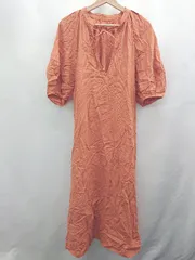 ◇ ⊂ titivate ティティベイト 無地 半袖 ロング丈 ワンピース サイズMT オレンジ系 レディース E  【1507080016468】