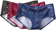 Rosy(ロージ－) ロージーROSY ３枚セット デニム 風 ショーツ シームレス パンツ 下着 無縫製 Gパン パンティー レディース ランジェリー デニムパンティー( 3枚セット ( サイズ : フリー ),  Free Size)