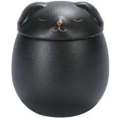 【Angelicate】骨壺 ペット 分骨 3.5寸 500ml 猫 犬 分骨壺 遺骨入れ 納骨 仏具 仏壇 (イヌ ブラック)