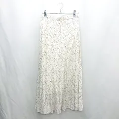 ◇ ⊂ le.coeur blanc ルクールブラン 総柄 ロング丈 フレア スカート サイズ36 アイボリー ブラック レディース E  【1502030028379】