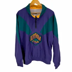 フィラ FILA 80~90S MADE IN USA ワッペンナイロンハーフジッププルオーバー メンズ JPN：L のサムネイル