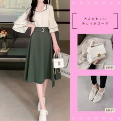 骨格ストレートさん特集♡選べる3点セット 大人可愛い きれいめ レディース ワンピース バッグ 靴 セットアップ おすすめ M L