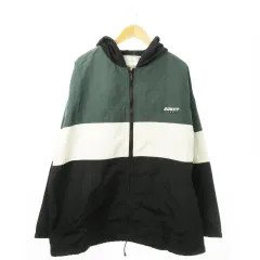 ゲス GUESS ナイロンジャケット パーカー ジップアップ 配色 ロゴ 大きいサイズ XXL 緑 グリーン /AO2 ■GY35のサムネイル