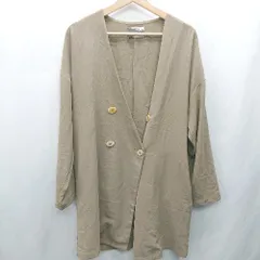 ◇ ⊇ antiqua アンティカ ノーカラー 長袖 ジャケット サイズF ブラウン レディース E  【1412090014819】のサムネイル