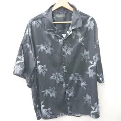 ◇ ⊂ CLEL クレル 花柄　総柄 半袖 半袖デザインシャツ サイズM ブラック系 メンズ E  【1506130002550】