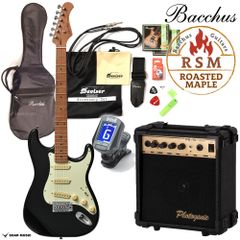 Bacchus バッカス BST-1-RSM/M BLK エレキギター 初心者セット ローステッドメイプル ネック 採用 ストラト タイプ ユニバース シリーズ エレキ BST1 RSM 入門
