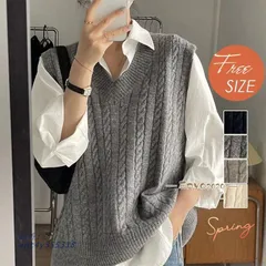 ケーブル ニットベスト 全4色 ニットトップス Vネック レディース 春服 秋トップス ベーシック 大人カジュアル 春服 ant4y355318