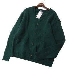 【新品 未使用】 SHIPS シップス 秋冬 ウール100％★ Vネック ニット カーディガン Sz.S メンズ 緑色 グリーン