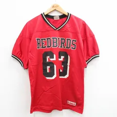 L/古着 半袖 ビンテージ フットボール Tシャツ メンズ 90s REDBIRDS Vネック 赤 レッド 24jun10 中古