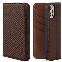 VISOUL iPhone12 ProMax 対応 ケース 手帳型 本革 アイホン12プロマックス スマホケース 全面保護 マグネット式 多機能ポケット カード収納 レザーケース 横置きスタンド機能付き手帳型ケース 6.7inch アイフォン12P