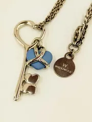 ウェッジウッド/WEDG WOOD　ハート＆KEYモチーフ　シルバーカラーネックレス　ビンテージ　中古美品