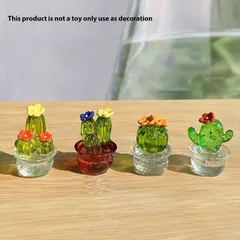 ミニカクタスオーナメント透明なサボテン樹脂オーナメントのおもちゃ、かわいいオーナメント、家庭用リビングルームバーカフェ装飾オーナメント、部屋の装飾デスクトップディスプレイオーナメントノベルティトイズ