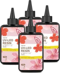 YOBTOP レジン液 UVレジン液 大容量 高い透明 急速に硬化 非毒性 VOCなし 85D ハード 低粘度 詰替用 初心者 UV-LED対応 DIY 手作りクラフト ジュエリー デザイン 用途広い(高い透明,  400g)