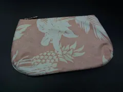 ■美品■ russet ラシット ナイロン パイナップル柄 ポーチ メイクポーチ 小物入れ レディース ピンク系 DE1470