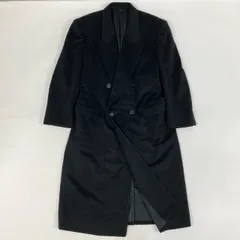 59h28 LANVIN ランバン 総カシミヤ カシミヤ100 ダウブルプレスト ロングコート チェスターコート ピークドラペル 50  ブラック カシミア メンズo07tのサムネイル