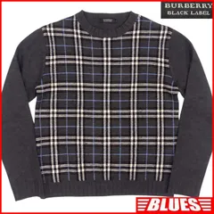 BURBERRY BLACK LABEL 廃盤 バーバリーブラックレーベル セーター ニット M メンズ チェック ウール ニット_セーターサイズM一覧←SEULB屋着古← TY3518