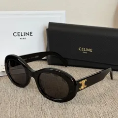 【CELINE】トリオンフ 01 サングラス / アセテート ブラック CELINE トリオンフ 01 Triomphe 01 oval sunglasses576284